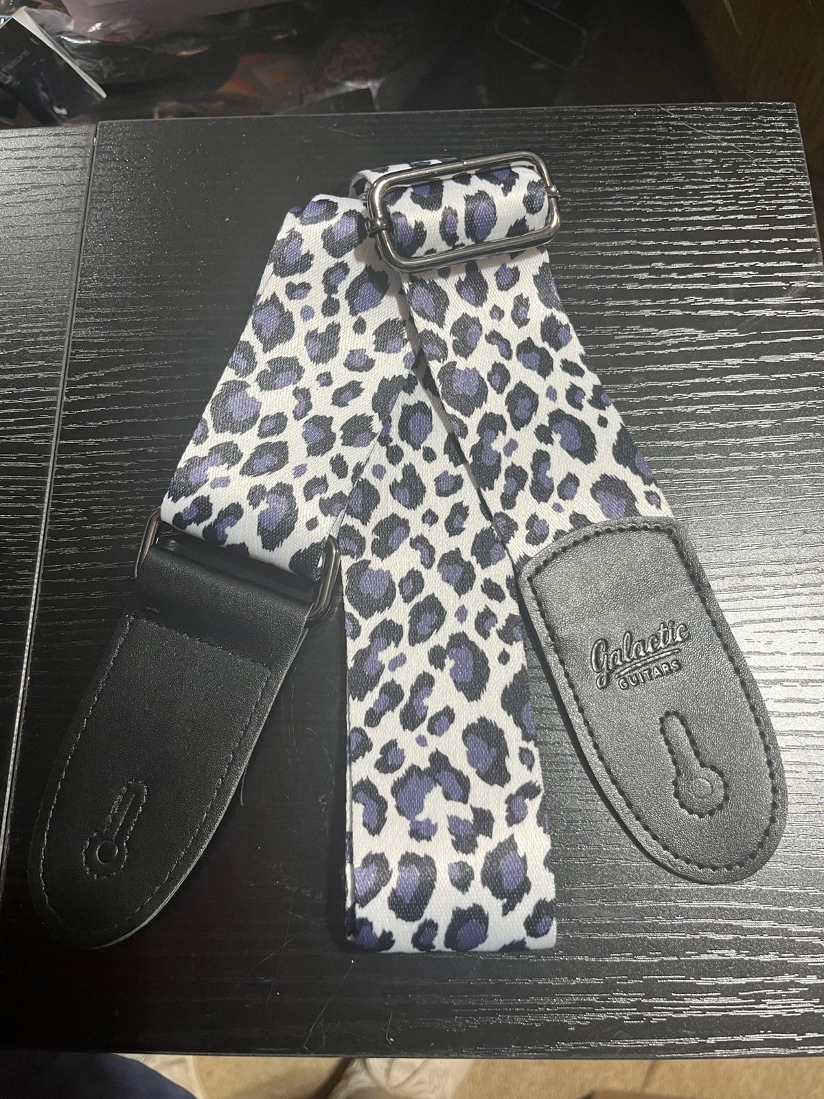 Galactic Guitars Woven Guitar Strap Leopard White Purple