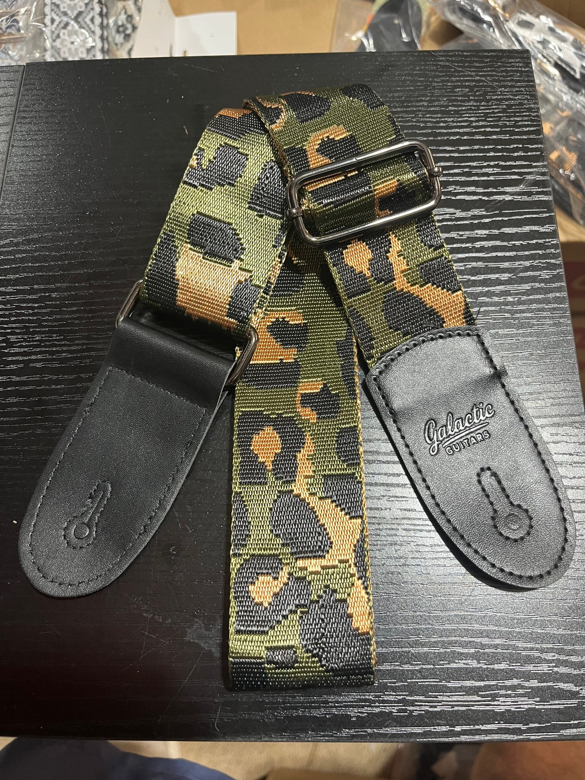 Galactic Guitars Woven Guitar Strap Camo Green Tan Black