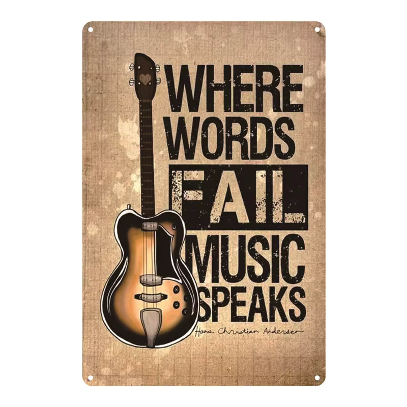 "Music Speaks" Metal Sign