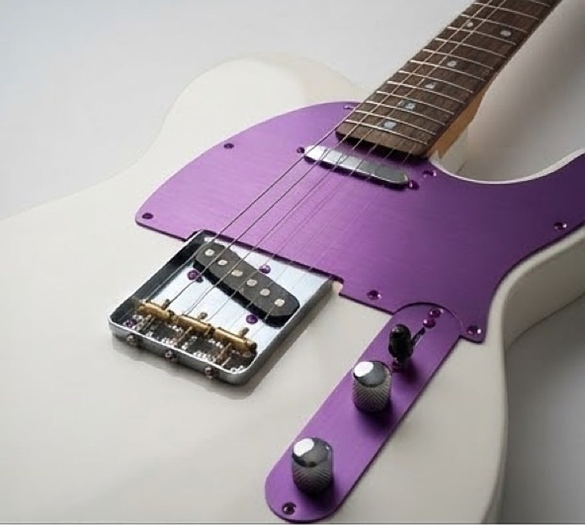 Purple Aluminum Telecaster Pickguard with Control Plate