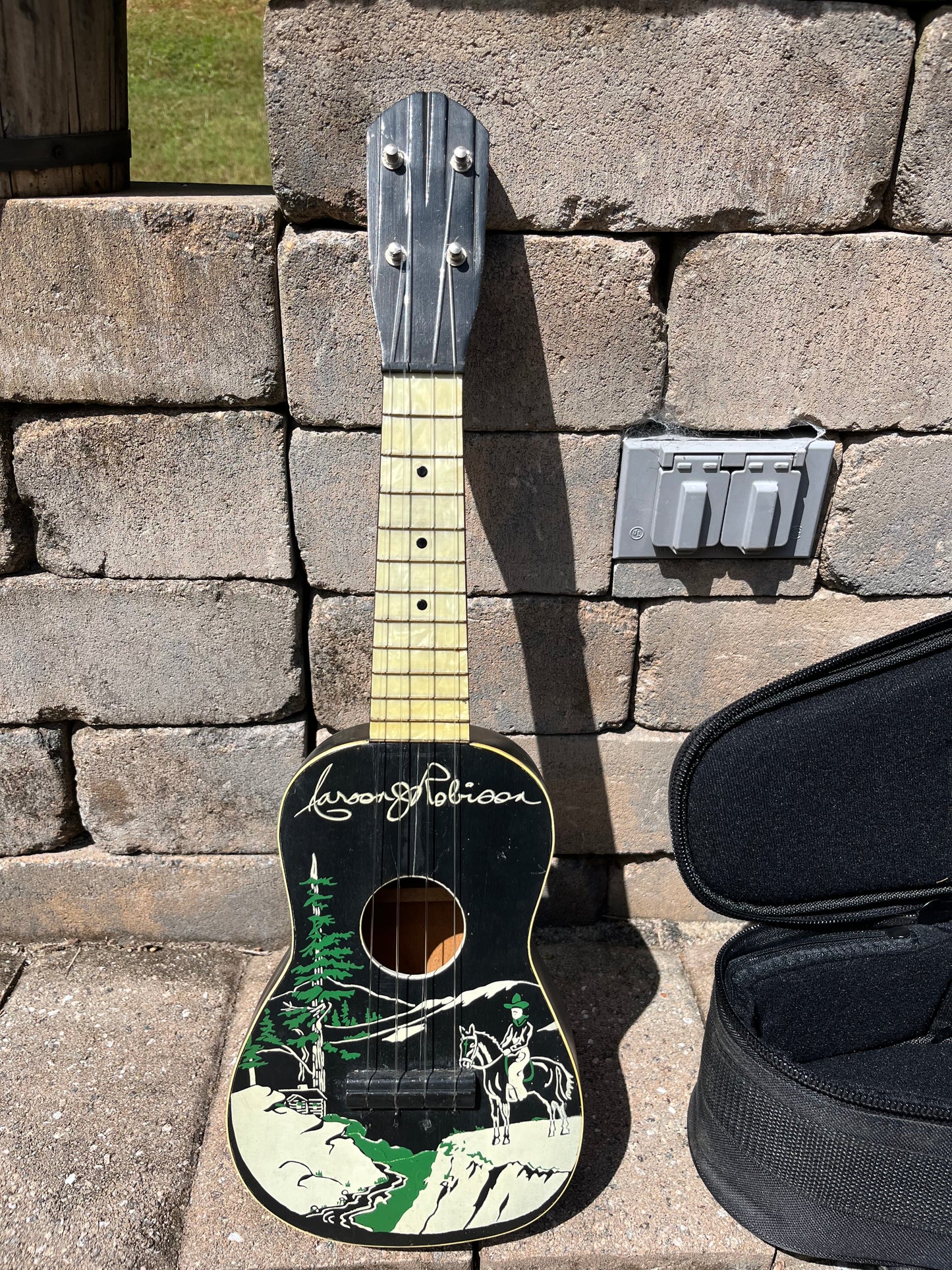 Vintage Carson J Robison Cowboy Stencil’d Ukulele