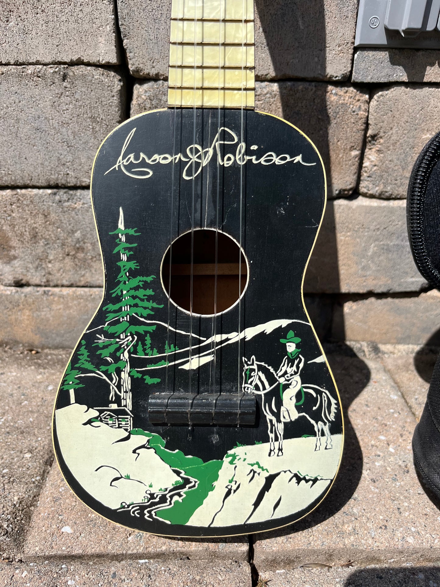 Vintage Carson J Robison Cowboy Stencil’d Ukulele