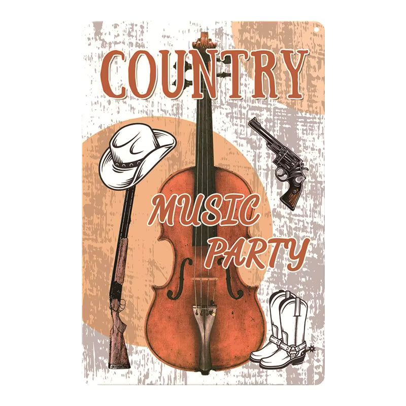 Country Music Party Metal Sign