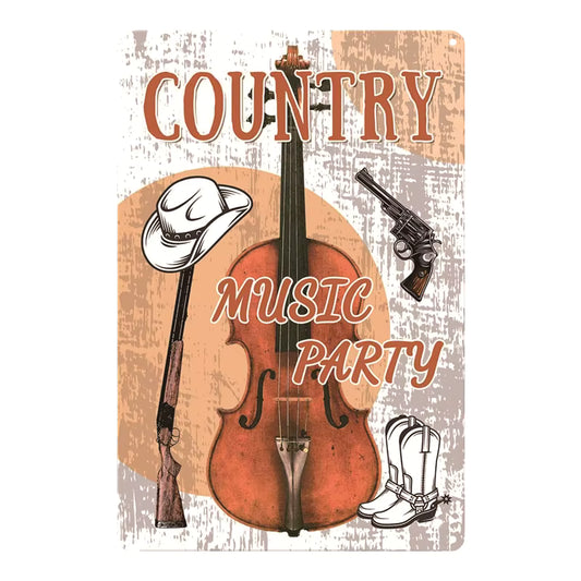 Country Music Party Metal Sign