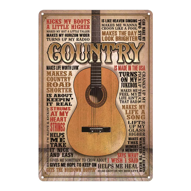 Country Music Metal Sign