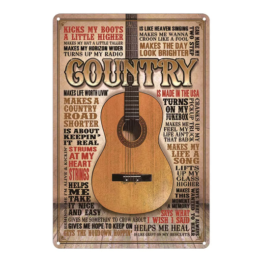 Country Music Metal Sign