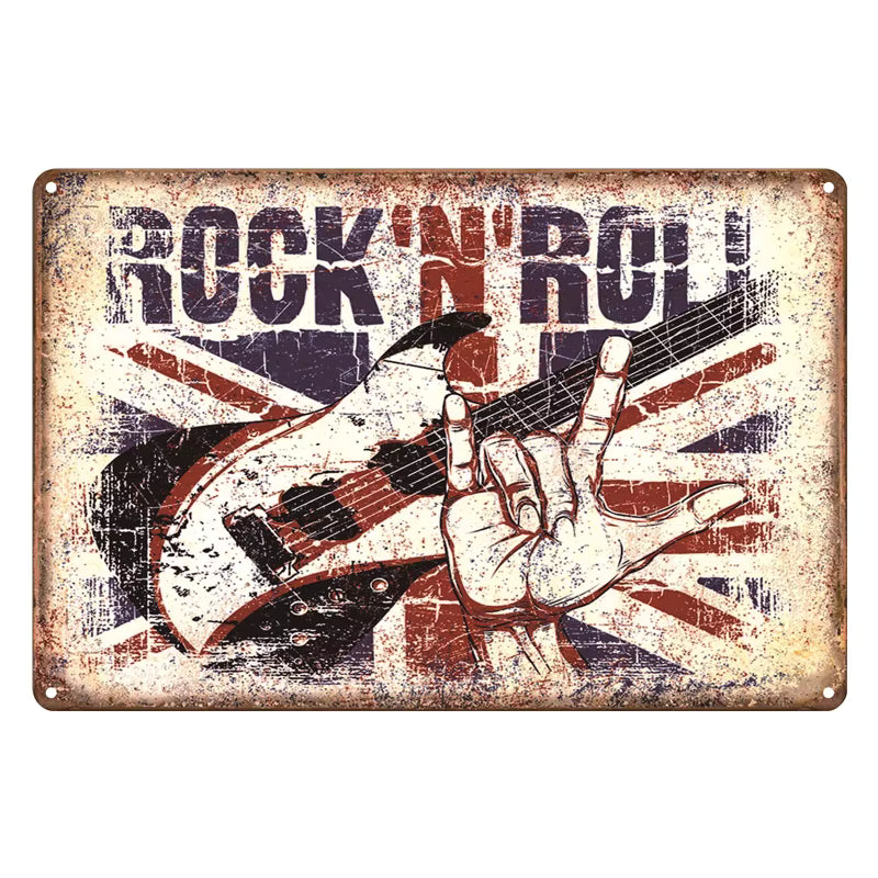 Rock N Roll Metal Sign