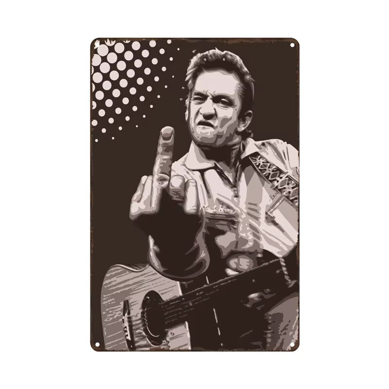Johnny Cash "F You" Metal Sign