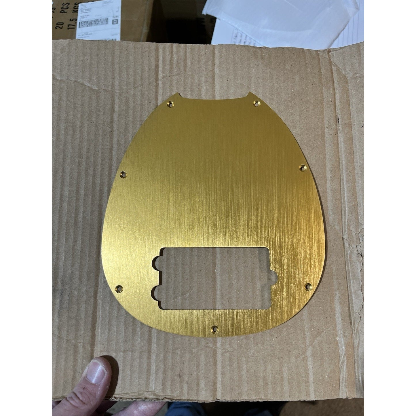 New Dark Gold Brushed Anodized Aluminum Music Man Stingray Bass Pickguard