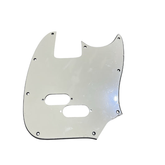 New Aged White/Off Yellow Fender Mustang Bass Guitar Pickguard