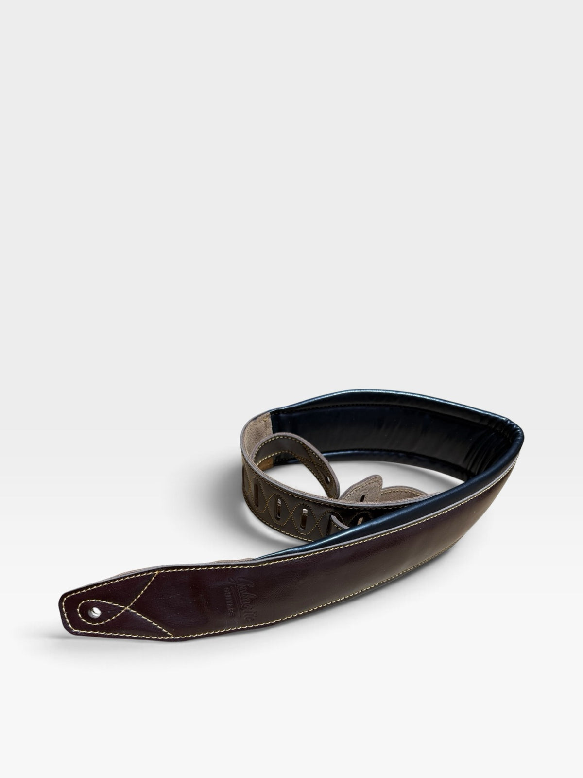 Galactic Guitars Deluxe Padded Leather Guitar Strap 3.25" Wide Brown