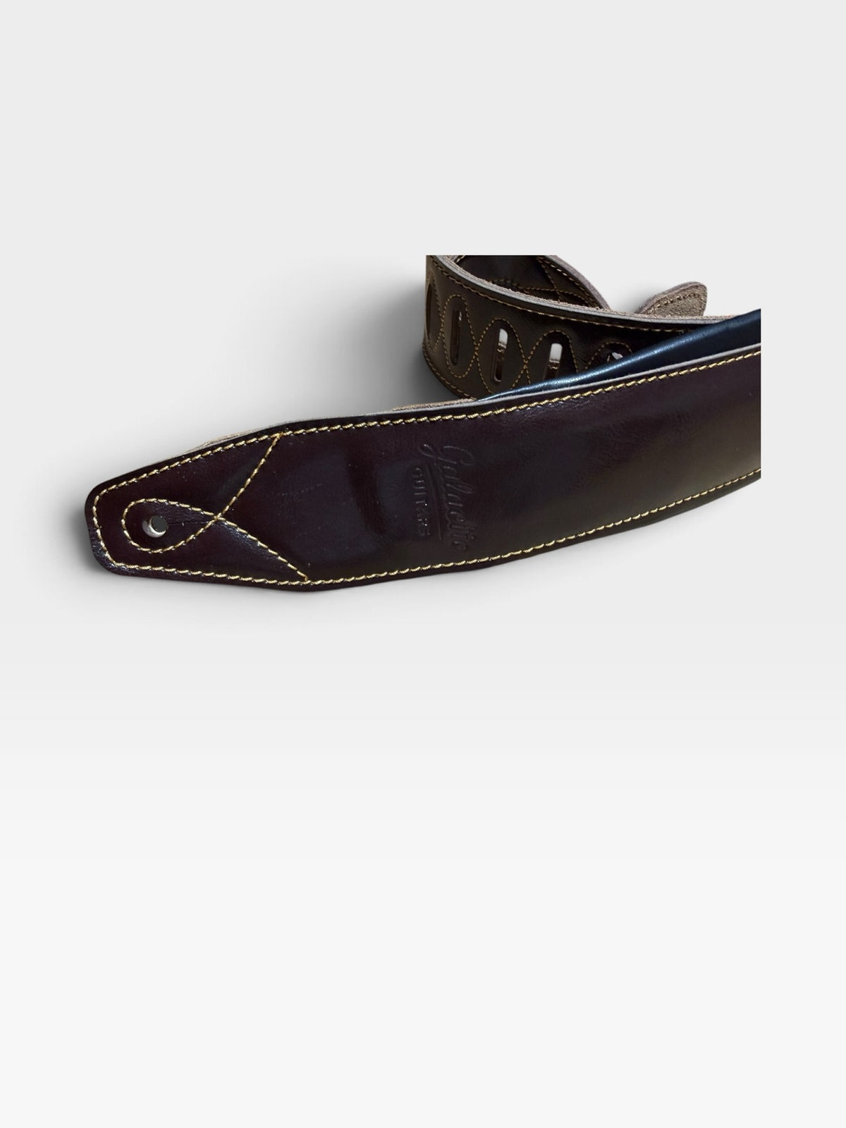 Galactic Guitars Deluxe Padded Leather Guitar Strap 3.25" Wide Brown