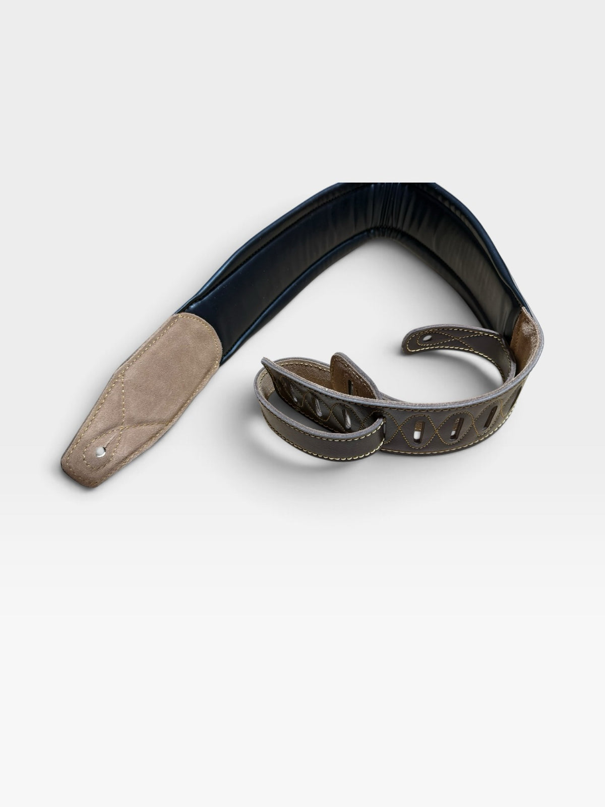 Galactic Guitars Deluxe Padded Leather Guitar Strap 3.25" Wide Brown