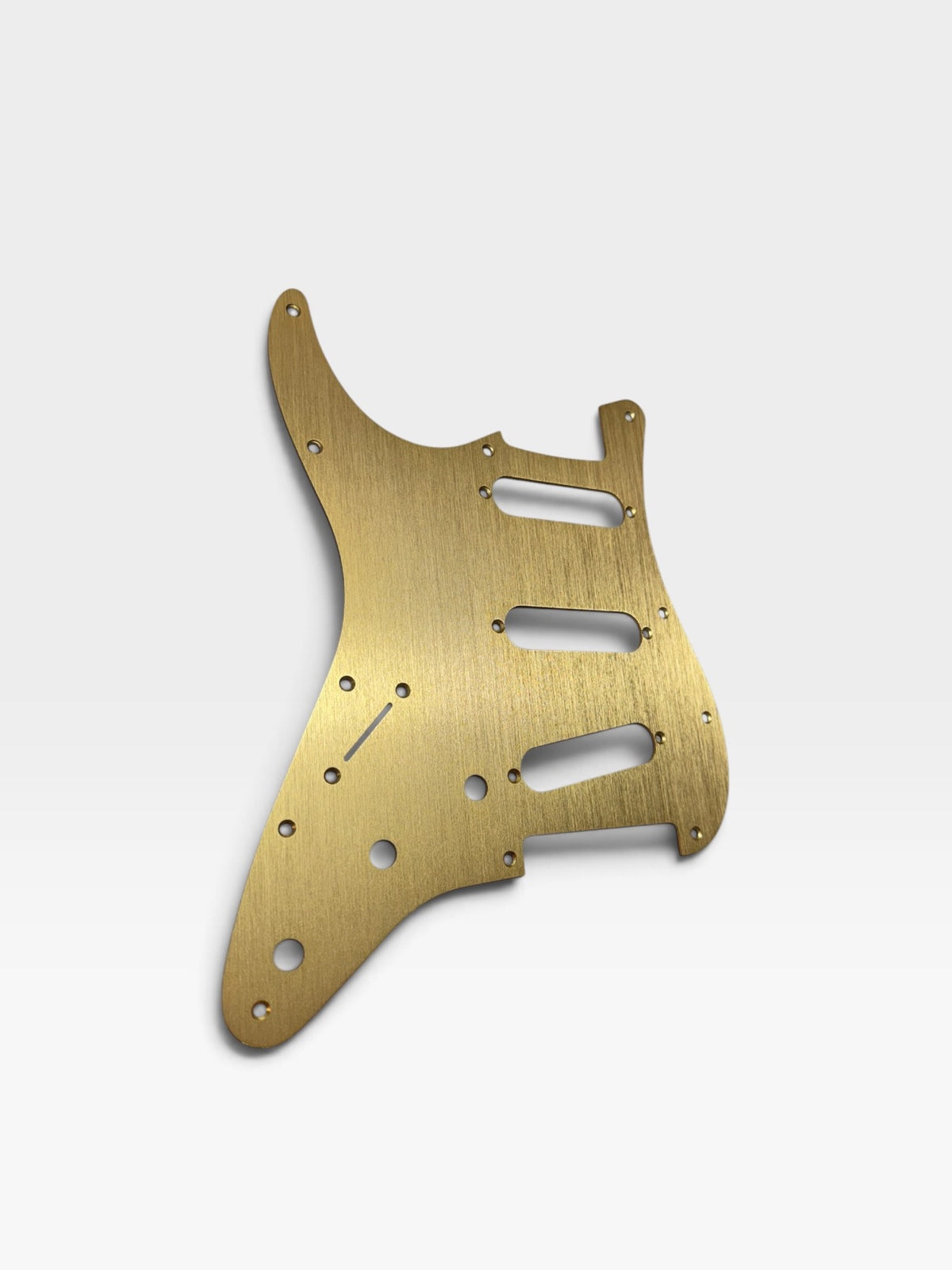 Left Handed Anodized Aluminum Strat SSS Pickguard & Back Plate — Gold / Silver / Black