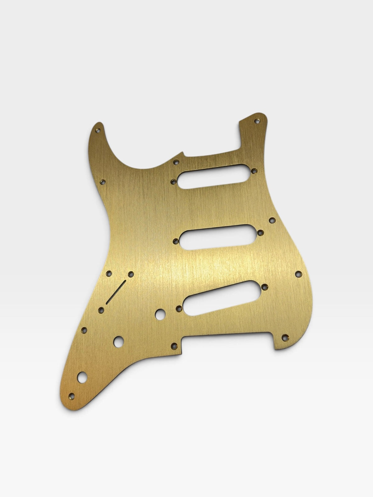 Left Handed Anodized Aluminum Strat SSS Pickguard & Back Plate — Gold / Silver / Black
