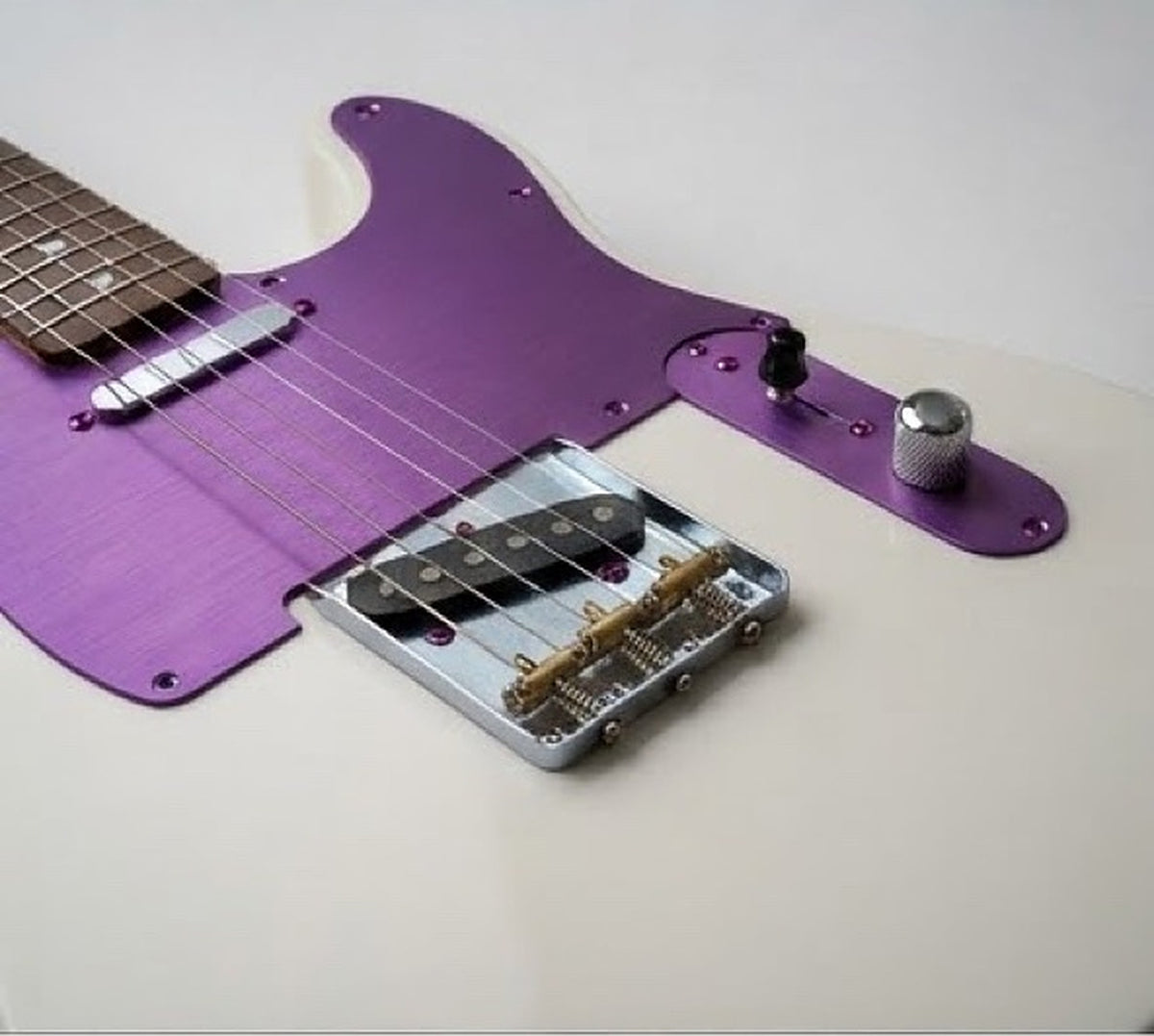 Purple Aluminum Telecaster Pickguard with Control Plate